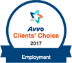 A 2017 Avvo badge for Client's Choice in the field of employment law for Alden Law Group