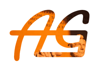 An alternate version of the Alden Law Group logo featuring the letters "A" and "G" and the Lincoln Memorial in the background.